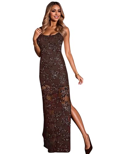 Image of Figdaw High Slit Sexy Evening Gowns Long Prom Dress for Women Formal Elegant