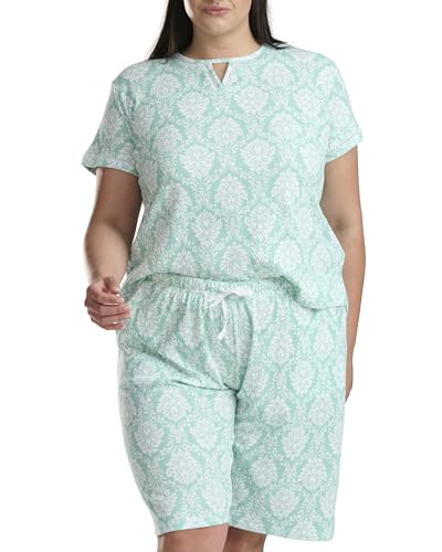 Image of Karen Neuburger Women's [Plus Size] Short Sleeve Bermuda Short Pajama Set