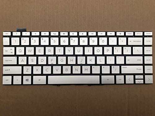 Neigei Clavier d'ordinateur Portable avancé Compatible avec Spectre Folio 13-ak0005tu 13-ak0011tu 13-ak0814no 13-ak0020tu Clavier d'ordinateur Portable rétroéclairé en Argent américain Cover