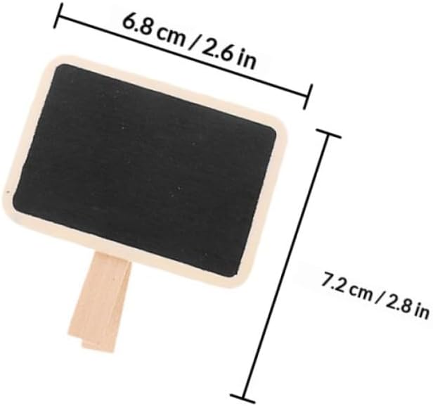 50pcs Mini Wood Chalkboard Signs with Clips for Food Labels Small Memo Boards Blackboards for Buffet Party Home Décor Accents