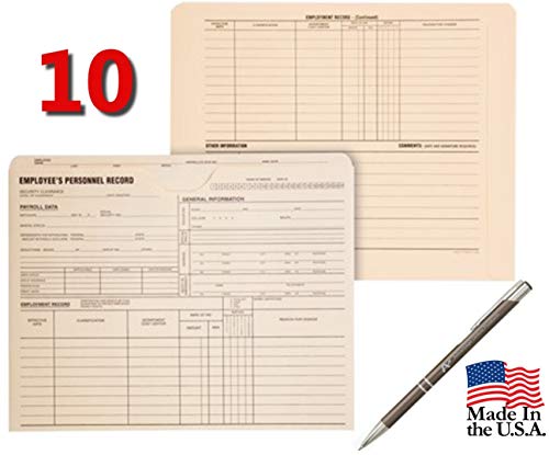 Quality Park Personnel Record Jacket Pockets, Flat Expansion, 9.5 x 11.75 Inches, 10