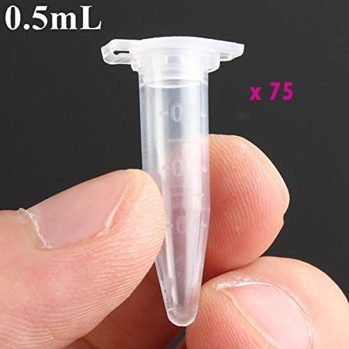 new 75pcs 0.5mL Disposable Graduated Clear Plastic Eppendorf Centrifuge Tube Vial