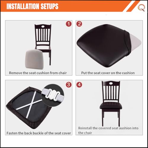 Image of Qlarity Covers PU Leather Chair Cover, Black
