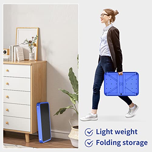Foldable Step Stool, Adjustable Step Stool With A Non-Slip Platform, 1-Step 330Lbs Capacity Folding Metal Step Stool, Portable Step Ladder, Non-Slip, Sturdy (Blue, 1 Step Ladder) #TOP4