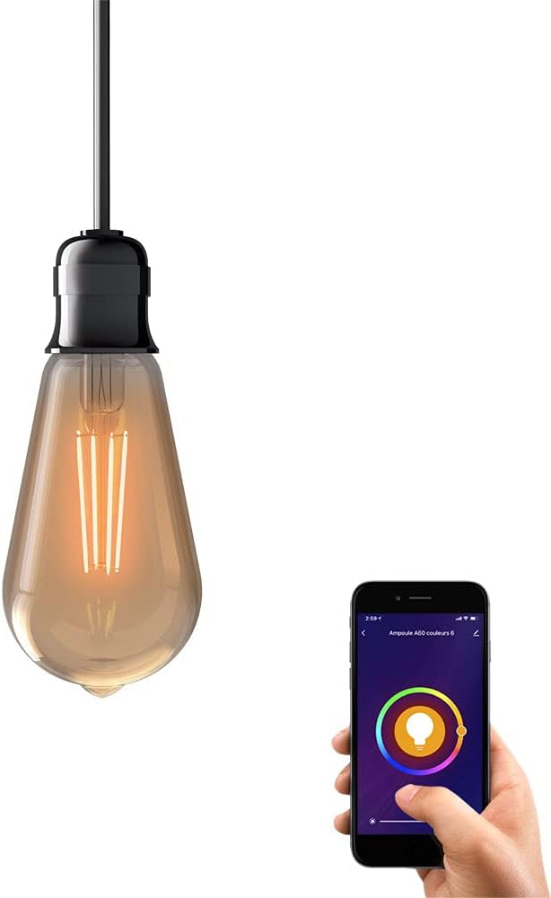 KOZII Ampoule LED Connectée Filament E27 ST64 Transparent Ampoule