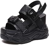 Aobaoya High Heels Wedge Ankle Strap Sandals for Womens Ladies Peep Toe Casual Breathable Platform W
