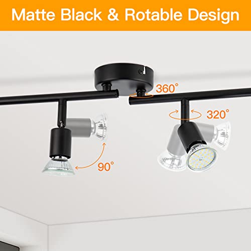 Wowatt Faretti LED da soffitto Nero orientabili