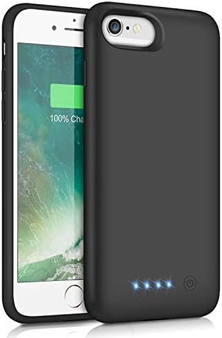 Pxwaxpy Battery Case for iPhone 8/7/6s/6/SE(2022/2020), 6000mAh Rechargeable Charging Case for iPhone 8/7 Portable Battery Pack for iPhone 6s/6/SE(3rd & 2nd Gen) Charger Case [4.7inch], Black