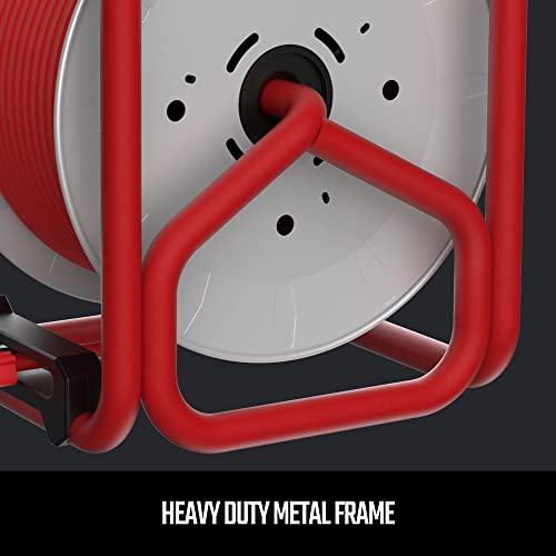 CRAFTSMAN 100 Ft. Contractor Retractable Extension Cord Reel with 4 Outlets & Heavy Duty 12AWG SJTW Cable