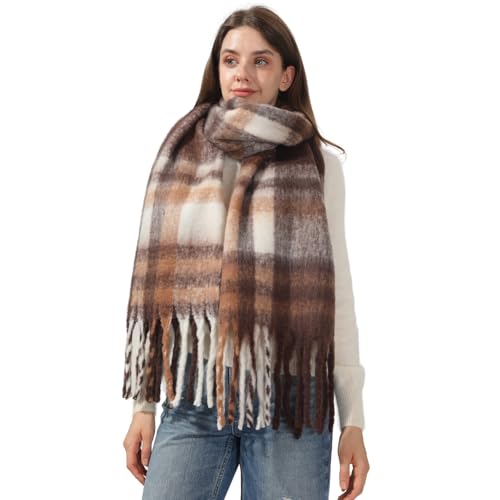 SUNDSGT Womens Winter Plaid Scarf Cold Weather Big Warm Long Soft Oversized Blanket Scarf Shawl Wrap3