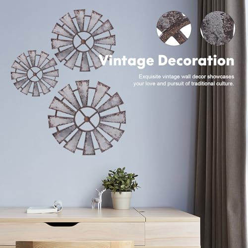 Décoration murale bois moulin à vent vintage salon maison style rustique rétro
