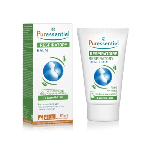 Puressentiel - Respiratoire - Baume de Massage aux 19 Huiles Essentielles - Aide à apaiser les voies respiratoires - Actifs 100% d'origine naturelle - 50 ml