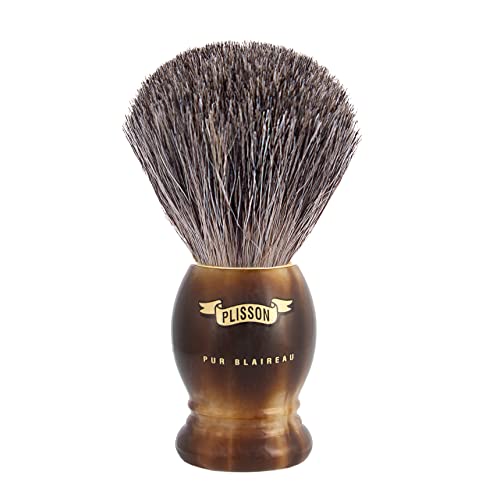 PLISSON Blaireau Façon Corne Pur Gris - Fabriqué en France Cover