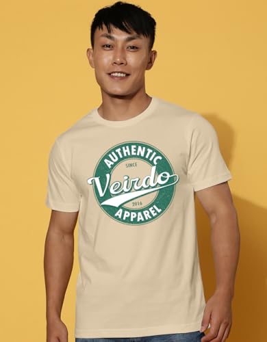 Image of Veirdo Men's T-Shirt Regular Fit Round Neck Pure Cotton Half Sleeve Graphics Printed T-Shirt Different Size Range S to 2XL