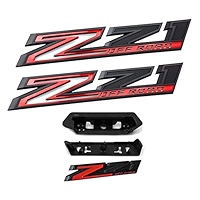 Paquete de 2 emblemas OEM Z71 Off Road 2019-2023 compatibles con Piezas Silverado Offroad 84632695 (Negro Rojo