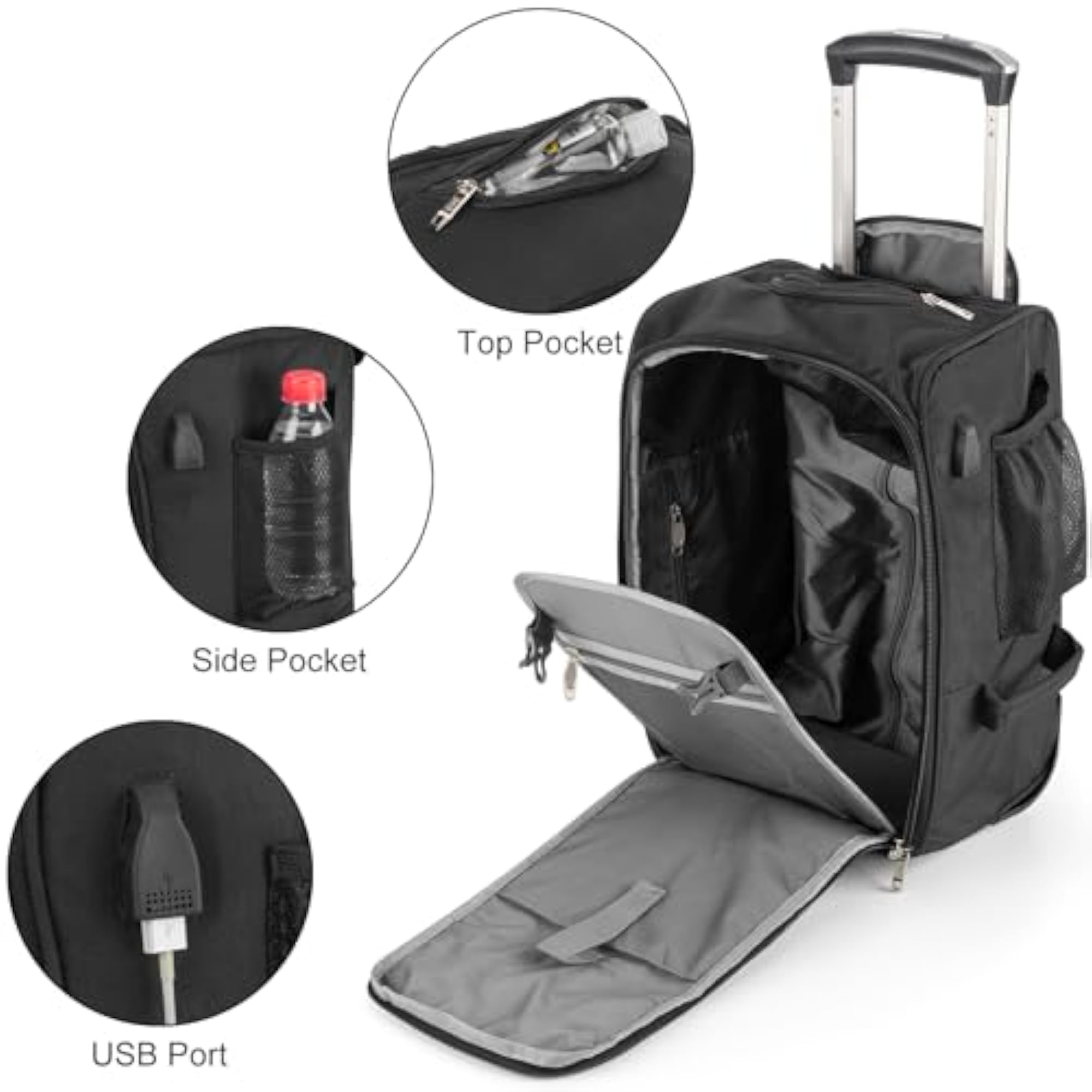 17x10x9 Inch Rolling Duffle Bag