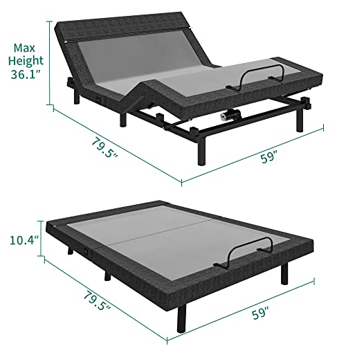 Yitahome Adjustable Bed Base Frame With Massage, Smart Electric Bed With Wireless Remote Head And Foot Incline, Zero Gravity, Anti-Snore, Dual Usb Ports, Under-Bed Light (Queen) #TOP1