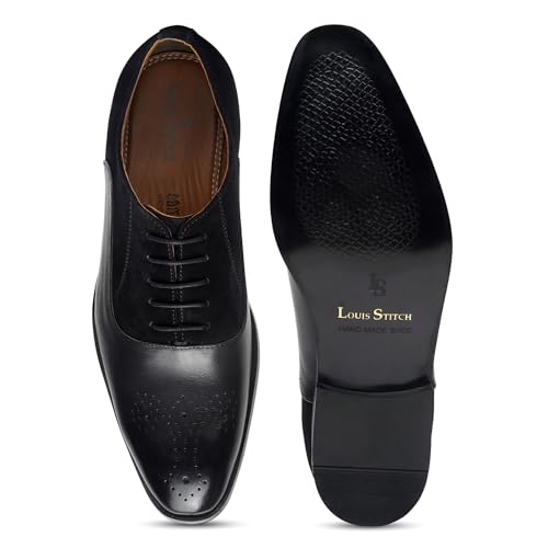 Image of LOUIS STITCH Men's Formal Shoes | Handcrafted European Leather Brogues | Lace-Up Style for Business, Formal (LSEUBGSU)