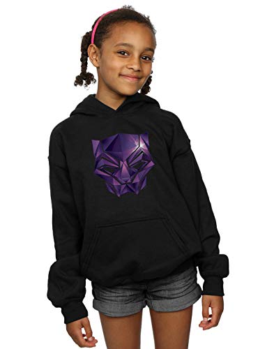 Marvel Girls Avengers Infinity War Black Panther Geometric Hoodie Black 12-13 years