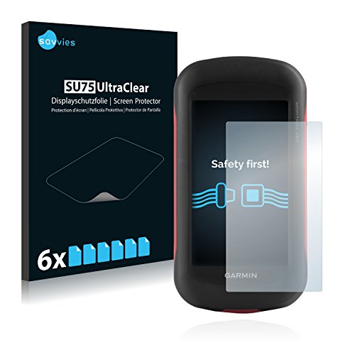 savvies Protector Pantalla para Garmin Montana 680 (6 Unidades) Película Ultra Transparente