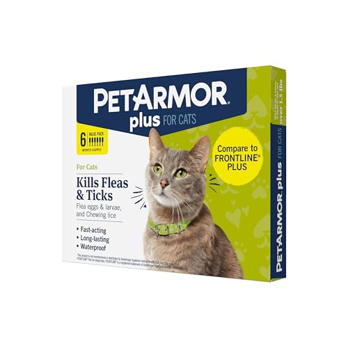 Petarmor 05314 Plus Flea And Tick Prevention For Cats, Cat Flea And Tick Treatment cover