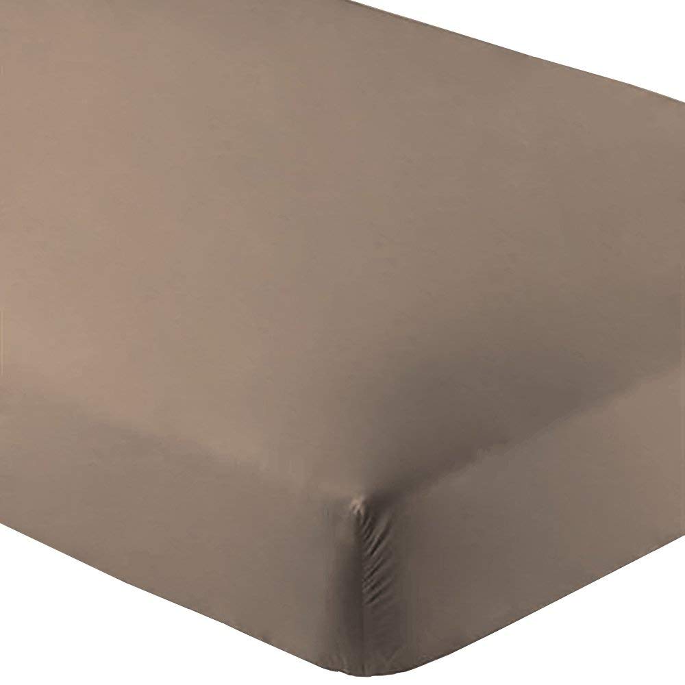 CCWB Fitted Sheet Queen Taupe 1pc, 100% Long Staple Cotton Fitted Sheets, Bed Fitted Sheet fit Upto 15 inch Deep Pockets 600 Thread Count 100% Egyptian Cotton