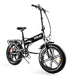 VITILAN V3 Ebike 750W Folding Electric Bike for Adult, 48V/13.4Ah, 4.0″ Fat Tire 20″ Wheels, Max 32Mph, Front Suspension with Mechanical Disc Brakes, Beach and Mountain Ebike