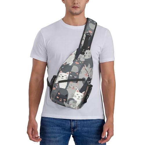 Bolso cruzado para hombro con diseño de gatos grises miniatura 7