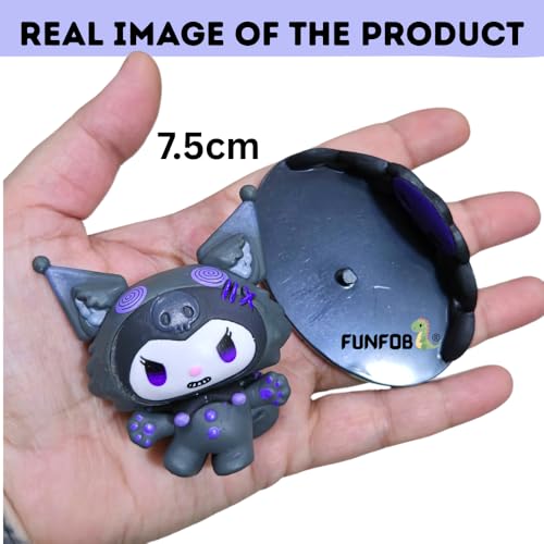 Image of FUNFOB Kuromi Action Figure Height - 7.5cm to 8.5cm Sanrio Toys Kuromi Figurine PVC Multicolour| Kuro-mi Holloween Full Black