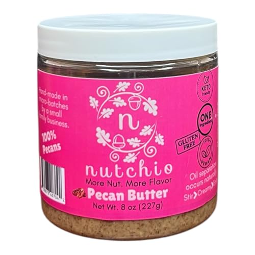 Nutchio Keto Pecan Butter – 100% Roasted Pecans, Single ingredient,
