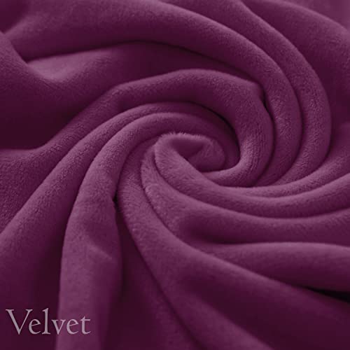 Image of HOKIPO 200 GSM Premium Velvet Sofa Cover 1 Seater Fully Covered, Purple (AR-4736-PR)