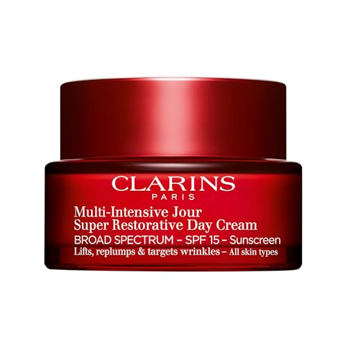 Clarins Super Restorative Day Cream, Broad Spectrum SPF 15 Sunscreen | Anti-Aging Moisturizer For Mature Skin Weakened By Hormonal Changes | Replenishes, Illuminates & Densifies Skin|Targets Wrinkles