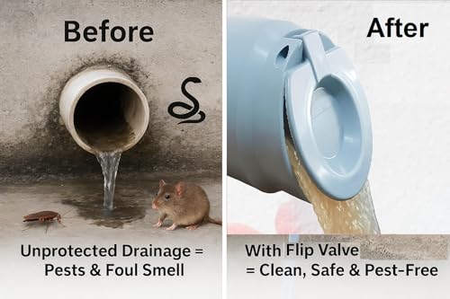 Image of PVC Drain Pipe Flip Cap 75MM (2.5 Inch) | Anti-Rat & Insect Guard | Durable White PVC Waste Pipe Fitting Cover for Indoor & Outdoor Drainage Use Pack Of 1