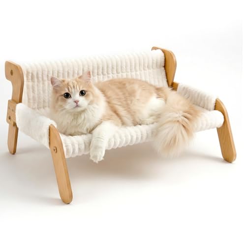 Dumenix Cat Couch Bed Pet Sofa for Indoor Cats Wooden Indoor Elevated Cat Beds with Removable Mattress Cover Cats Raised Kitty Lounge Chair Suitable for Suitable for Kitty Puppy or Small Animal