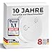 Produktbild Rauchmelder 8er Set mit 10 Jahre Garantie BSI Zertifiziert nach DIN EN14604 inkl. 9V Batterie Rauchwarnmelder Brandmelder Feuermelder