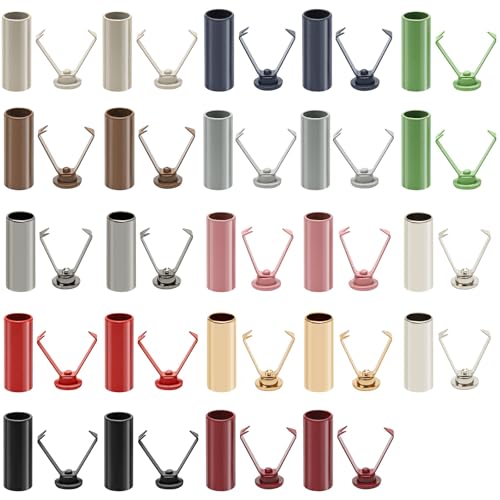 24 Piezas Terminales Metálicos para Cordone, 20×7mm, Terminal de Cordón de Aleación para Sudaderas, Capuchas, Pantalones, Bolsas, Zapatos, DIY, Fijación por Presión