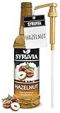 Syruvia Hazelnut Coffee Syrup - 25.4 fl oz, Kosher, Gluten Free, Perfect for Coffee, Drinks, Soda, Desserts, and More, With Pump