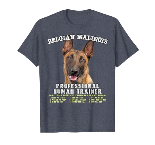 Belgian Malinois Dog Professional Human Trainer T-Shirt, Men, Heather Blue, 3X-Large