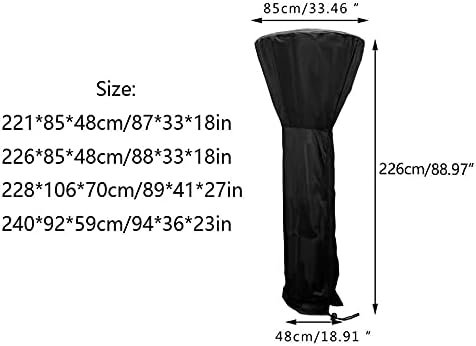 Patio Heater Cover Waterproof with Zipper Triangle Gas Tall Heater Cover UCARE Stand-up Patio Heater Cover for Outdoor Heaters Black (89*41*27in) - Image 4