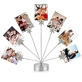 FaitAtten Soporte para árbol de fotos de escritorio familiar de 7 ramas con base redonda, números de mesa