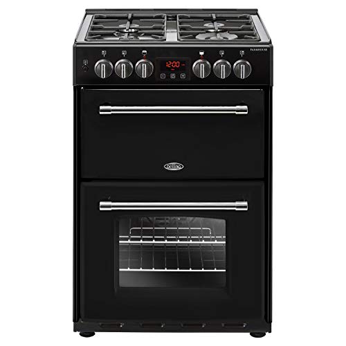 Belling Farmhouse 60DF Dual Fuel Range Cooker, Black, 60cm