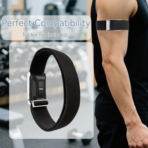 Image of VANEST Arm Bicep Band Compatible with Whoop 5.0 One+Peak Fitness Life Tracker, Waterproof, Health and Fitness Wearable Heart Rate Monitor Accessories with Metal U Shape (Not for Gen 4) (Black)