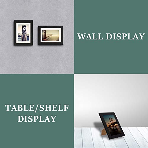 BAIJIALI 5x7 Picture Frame Distressed Farmhouse Wood Pattern Set of 4 with Tempered Glass,Display 4x6 with Mat or 5x7 Without Mat,Multicolour - Thumbnail 6