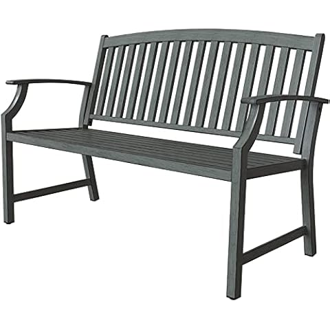 Grand patio Outdoor Bench, Garden Bench with Anti-Rust Aluminum Steel Metal Frame, Choice of Colours, Suitable for Indoor, Outdoor, Patio, Park (Gray Green) Cover