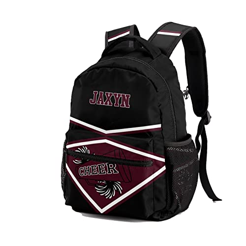 Custom Cheer Cheerleader Brown Waterproof Backpack Bookbag with Name for Birthday Holiday Gift2