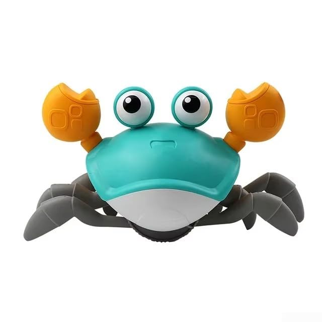 LatoYard Musical Crawling Crab Toy for Baby Sensory Play(Blue)