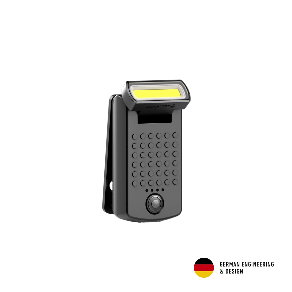Ledlenser W1R Work - Lampe de travail rechargeable à LED, 220 lm avec socle magnétique pivotant à 360°, clip robuste, USB-C, lampe de poche de 61 g - Maison, atelier, garage, mécaniciens, électriciens