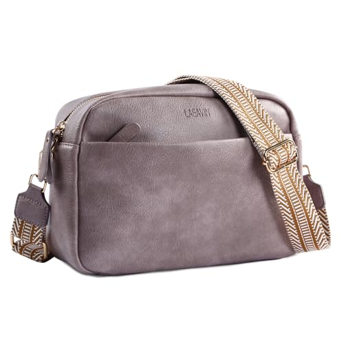 Image of Lasaviin Crossbody Bags for Women, Fashion Large Size Vegan Leather Purse Shoulder Handbag with Adjustable Wide Strap