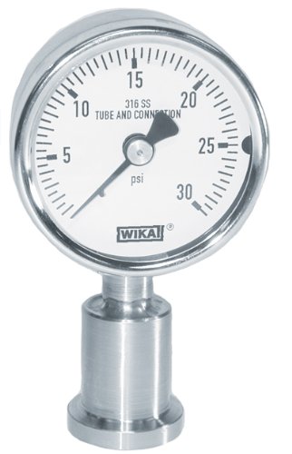 Wika M932.25 2.5" Sanitary Pressure Gauge, 0 to 60 psi, 3/4 Tri-Clamp