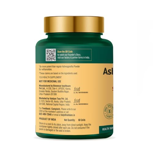 VAHDAM Ashwagandha Root Capsules 1000mg - 60 Capsules view 8